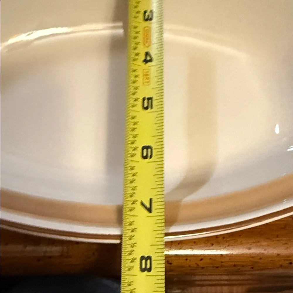 Cream and Tan Stoneware Serving Dish